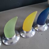 6 vintage horn coat hooks in resin and aluminium