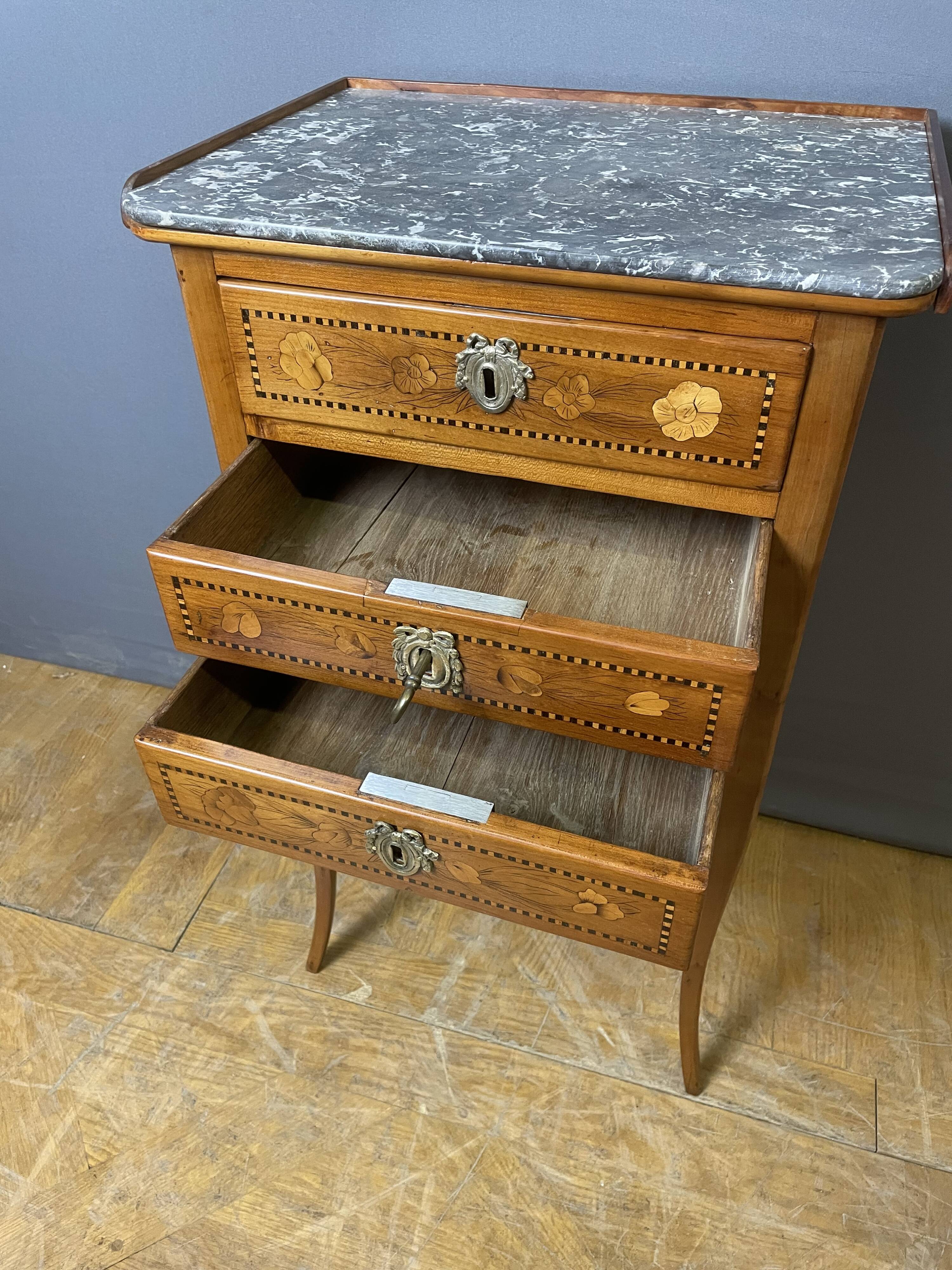 Louis XV period bedside table in cherry wood