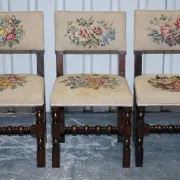 Victorian Floral Tapestry Dining Chairs, England, Set of 6