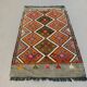 Vintage Turkish Mini Kilim 90x51 cm Wool Small Kelim Runner, shabby Chic