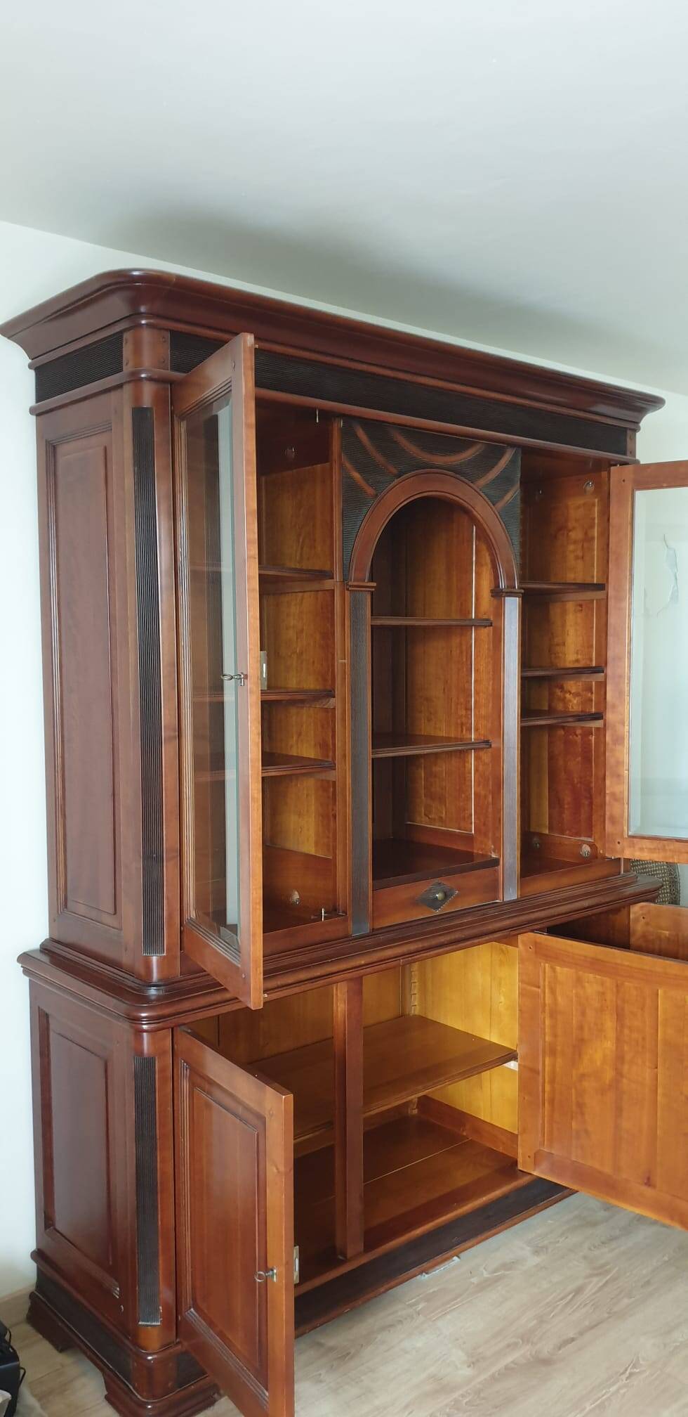Buffet / Library 2 Bodies in Solid Cherry - Directoire Style
