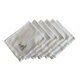 Ensemble de 6 serviettes anciennes brodées "les feuilles" blanc - coton - 42X52 cm