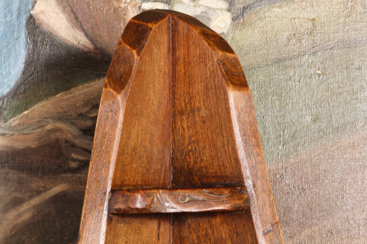 Small brutalist corner shelf in solid oak.