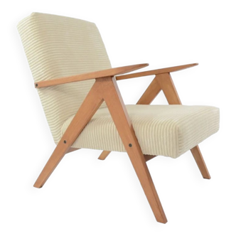 Armchair Kompas corduroy cream renovated