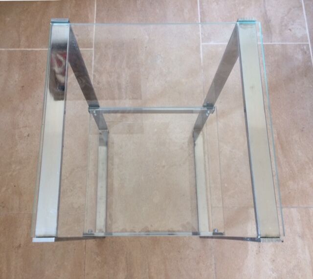 Sellette chrome metal sofa tip