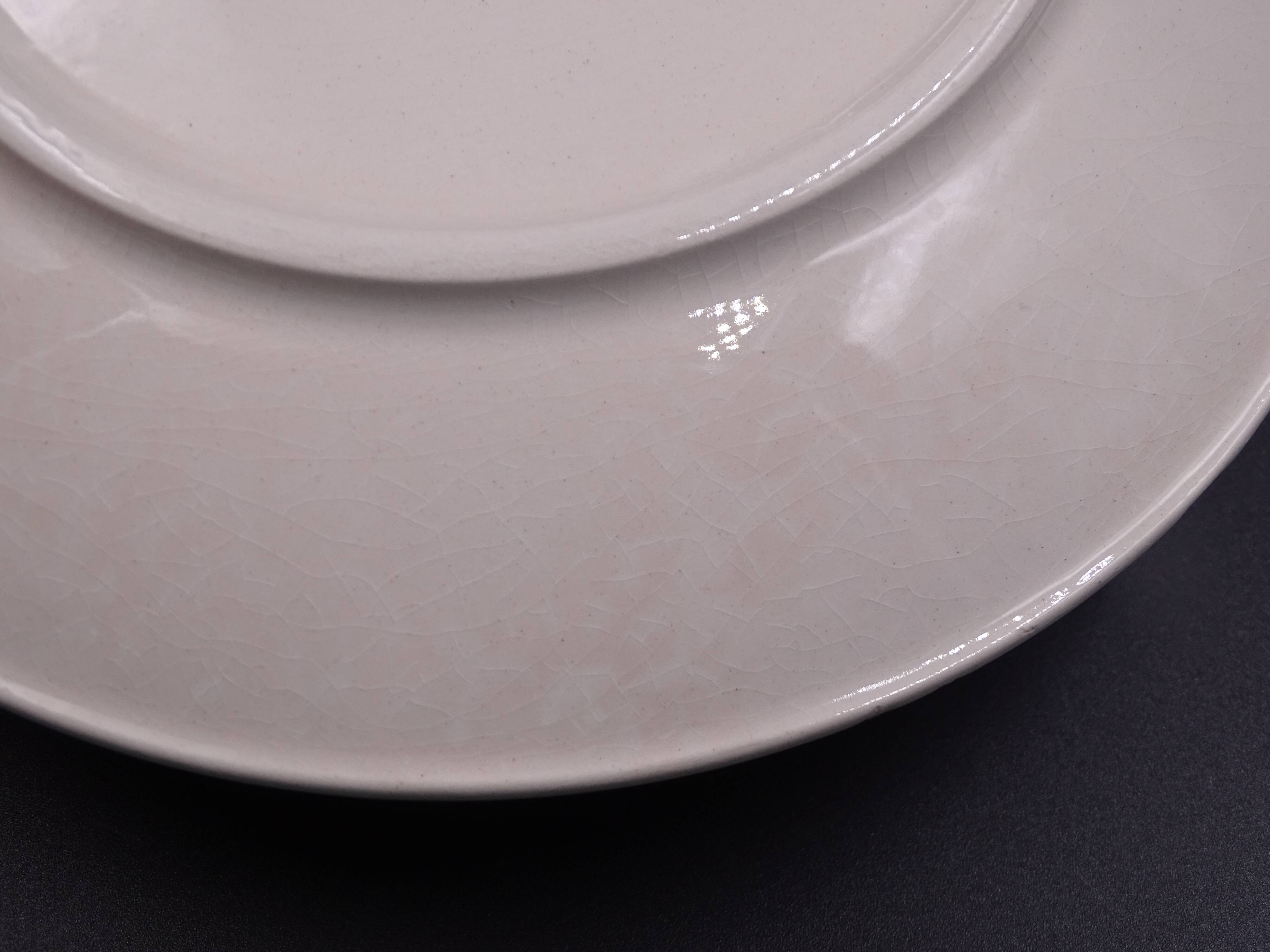 Set of 9 dessert plates in earthenware of Sarreguemines - Décor of pink flowers - 1970