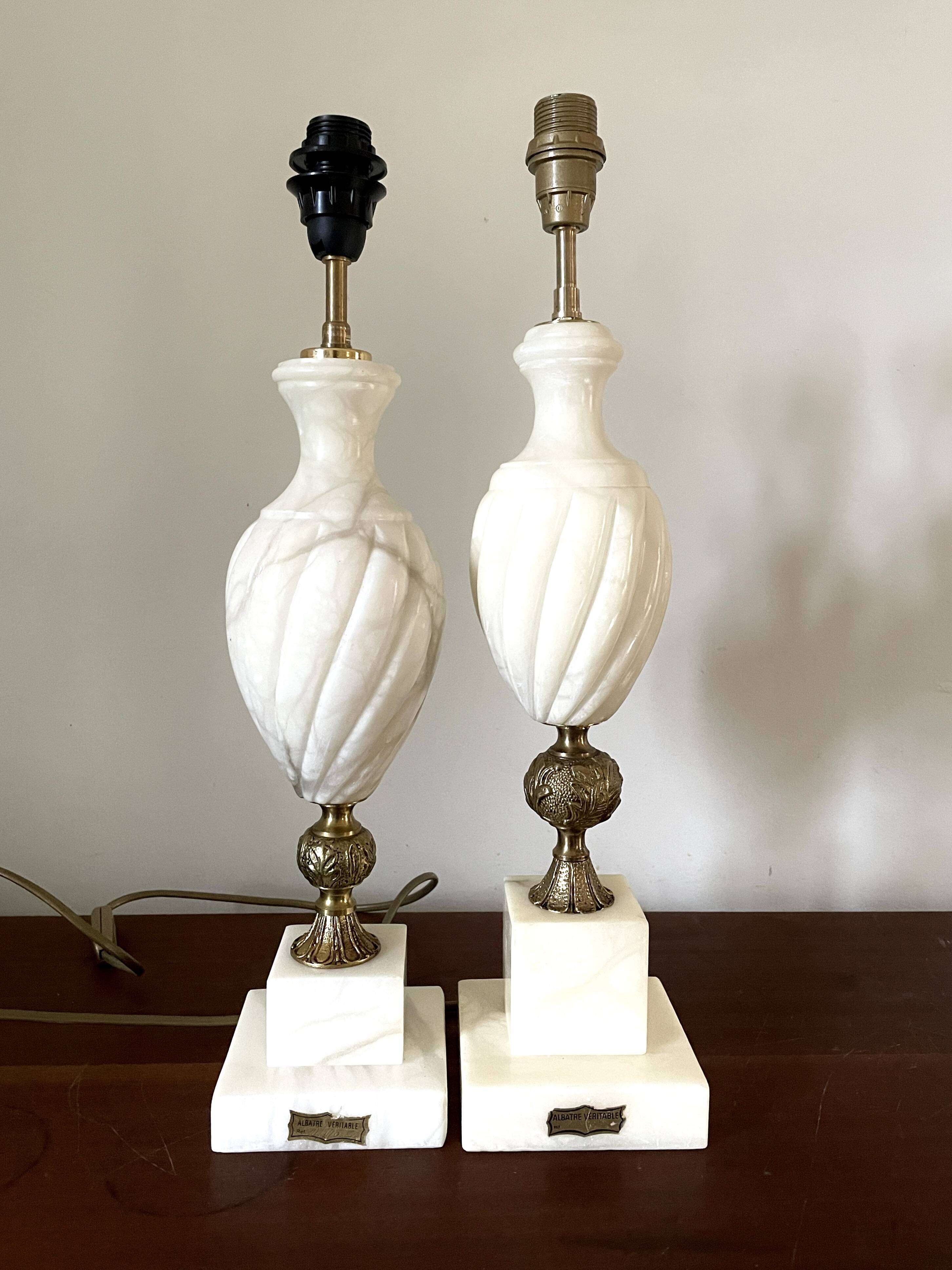 Alabaster lamp base 1950