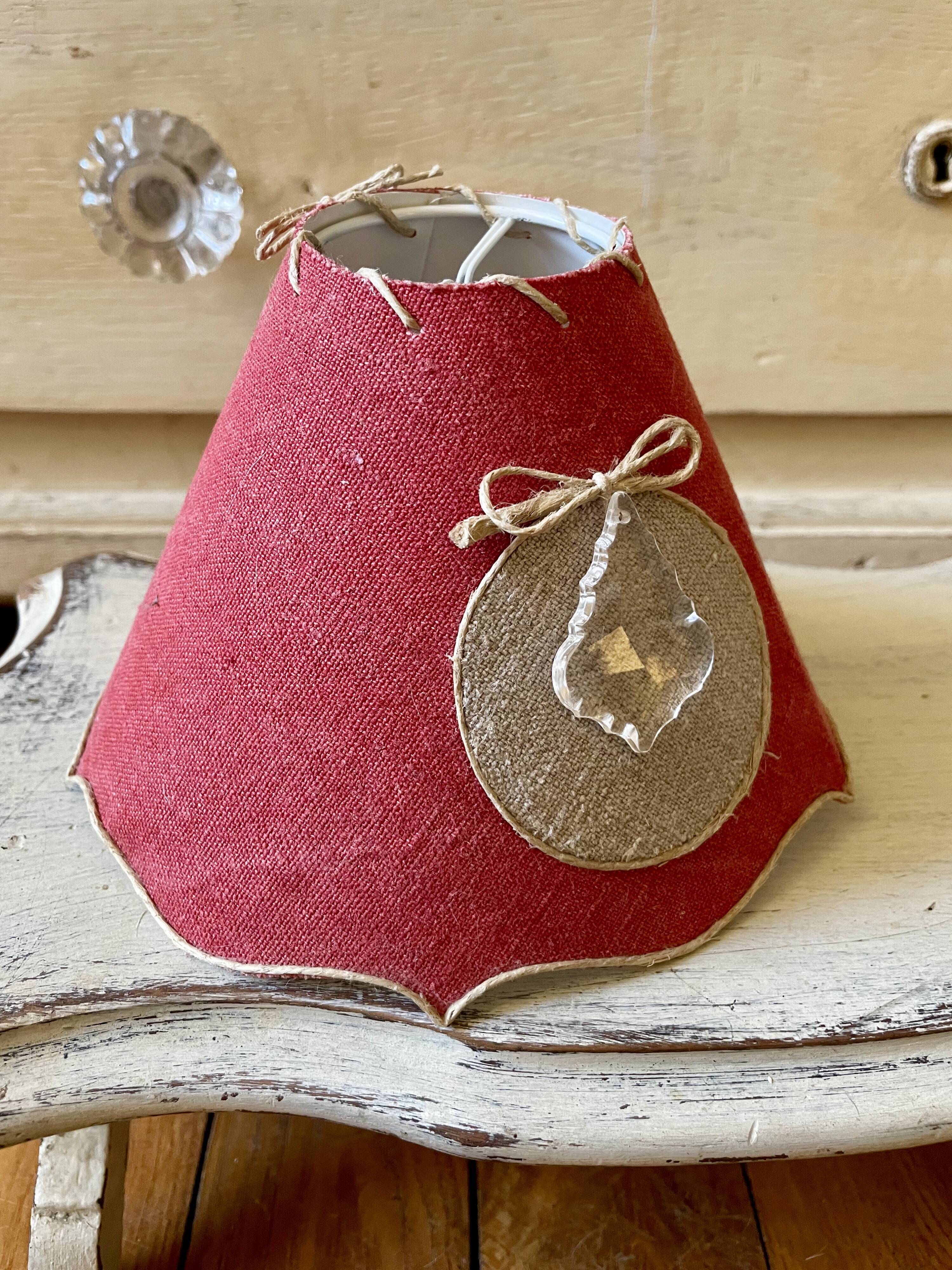 Lampshade linen canvas grapevine