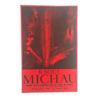 Original two-tone poster by Raoul MICHAU, Musée d'art moderne de la Ville de Paris, 1975
