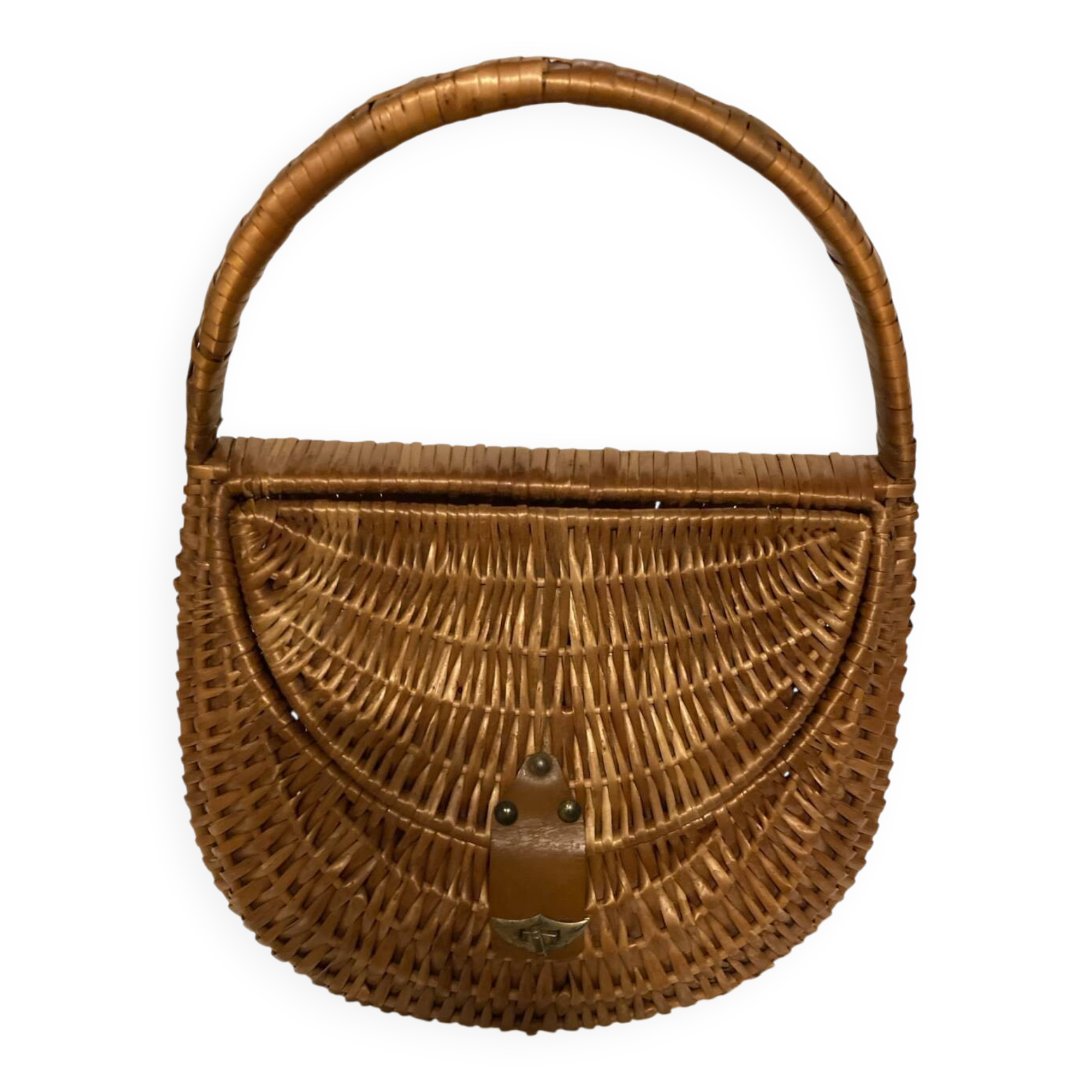 Vintage 70s wicker shopping basket
