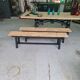 Pair old bench in industrial and vintage pine