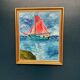 Original Swedish Oil on Panel – “Sailboat on the Water” by U. Ekshard – Signed – Dated 1971 – Vintage & Framed