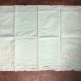 Drap bodé ancien et ses 2 taies brodées