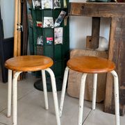 Paire de tabourets d’atelier vintage