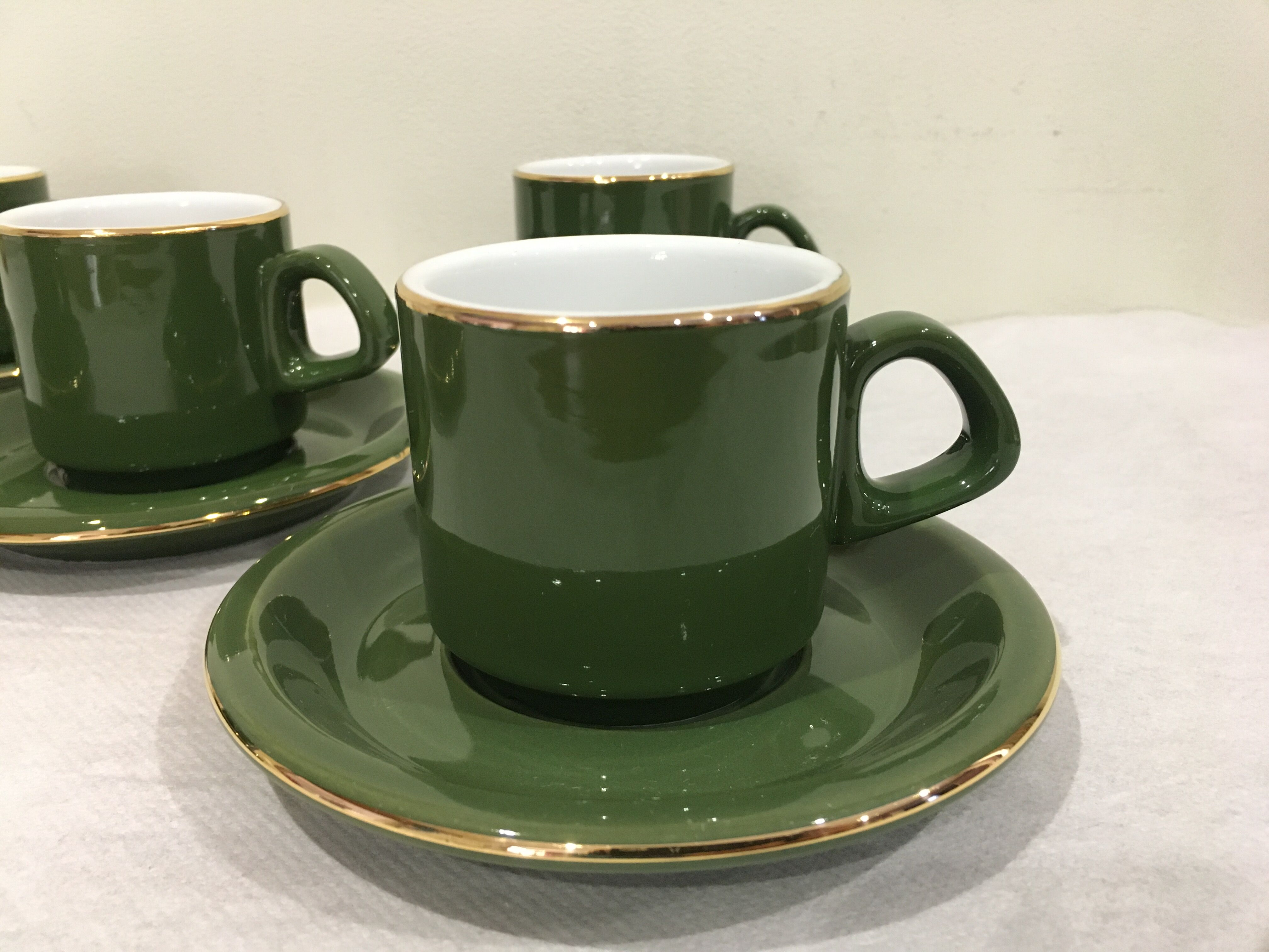 Lot of 5 cups green bistro