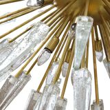 Mid Century Style Sputnik Lamp, Murano Glass and Brass Italian Chandelier