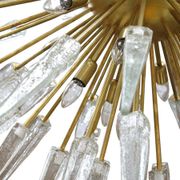 Mid Century Style Sputnik Lamp, Murano Glass and Brass Italian Chandelier