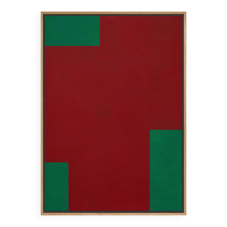 Original abstract painting, red sign R01