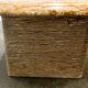 XL vintage square caramel travertine coffee table, 1980s