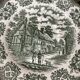 Ensemble de 2 bols à bouillon et soucoupes verts ironstone England