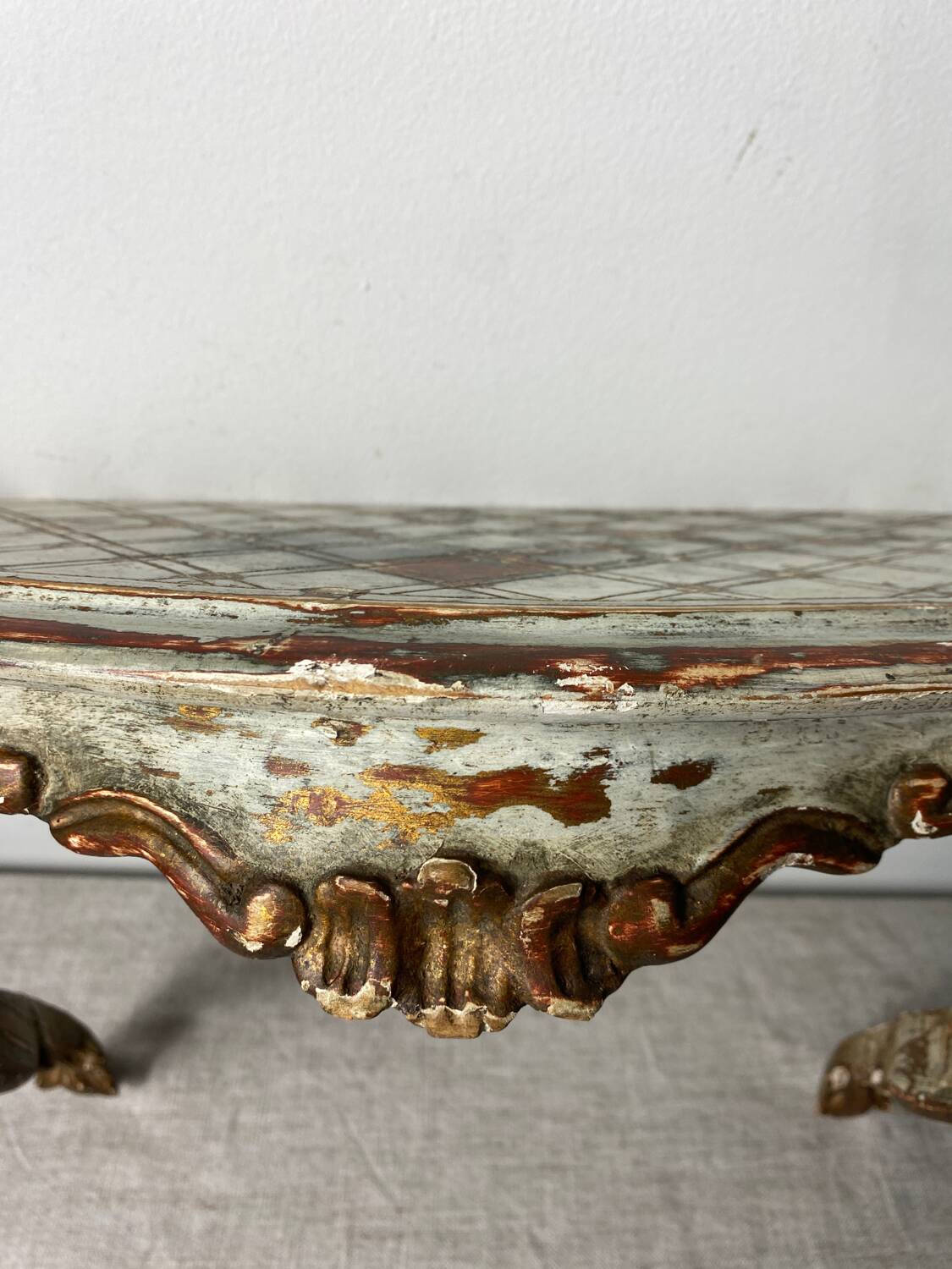 Florentine style wooden wall console