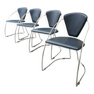 Série de 4 fauteuils Italie 1980