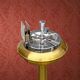 Brass footed ashtray, chrome metal, match display from the 60s and 70s.