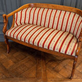 Blond mahogany sofa XXth décor gooseneck with butts