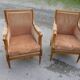 Pair of Louis XVI style armchairs