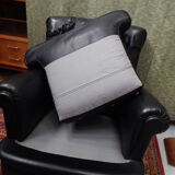 Pair Old black leather chair