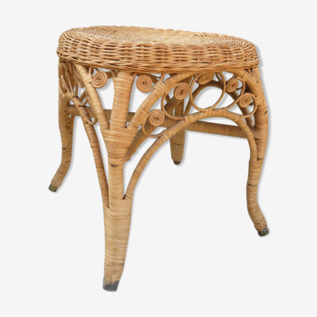 Stool peacock rattan of the 1970s