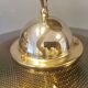 Original Belid T 391 pendant light in gold-coloured metal and smoke-coloured glass
