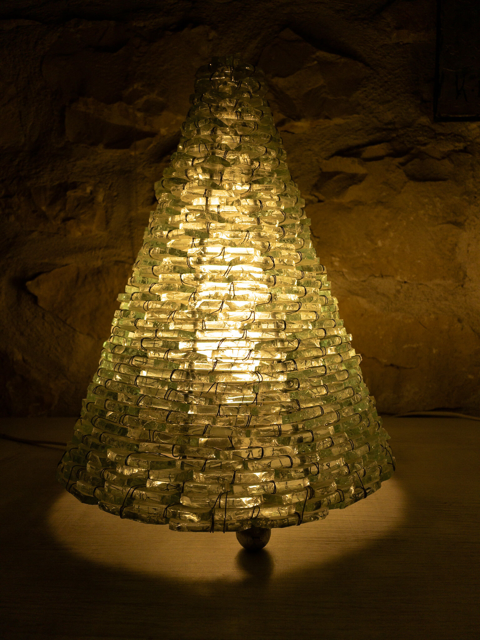 Pair of design glass lamps by Éric Debras