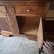 Two-body buffet, antique carved wooden – Art Nouveau – display case and mirror