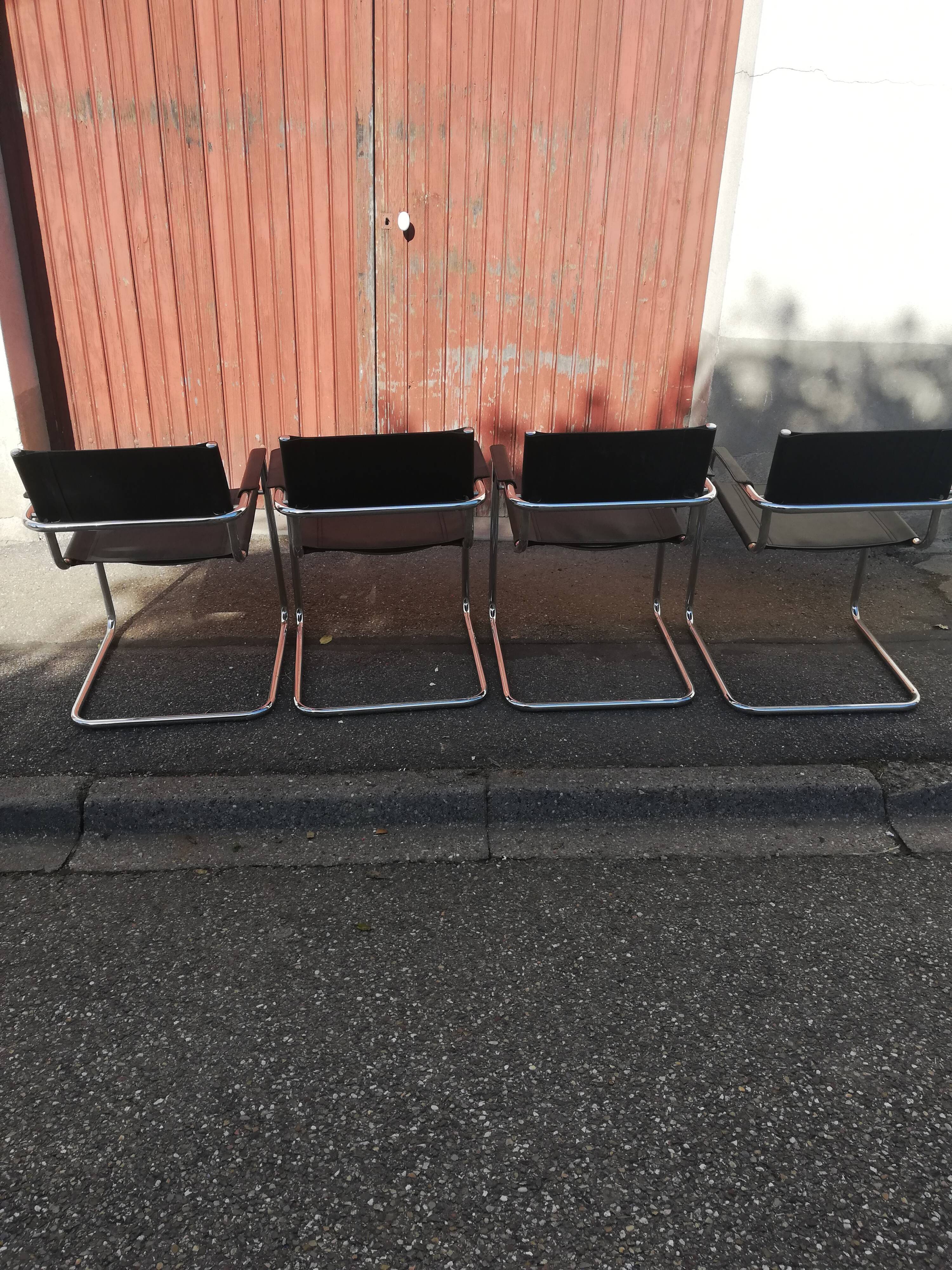 Set de 4 fauteuils vintage cantilever
