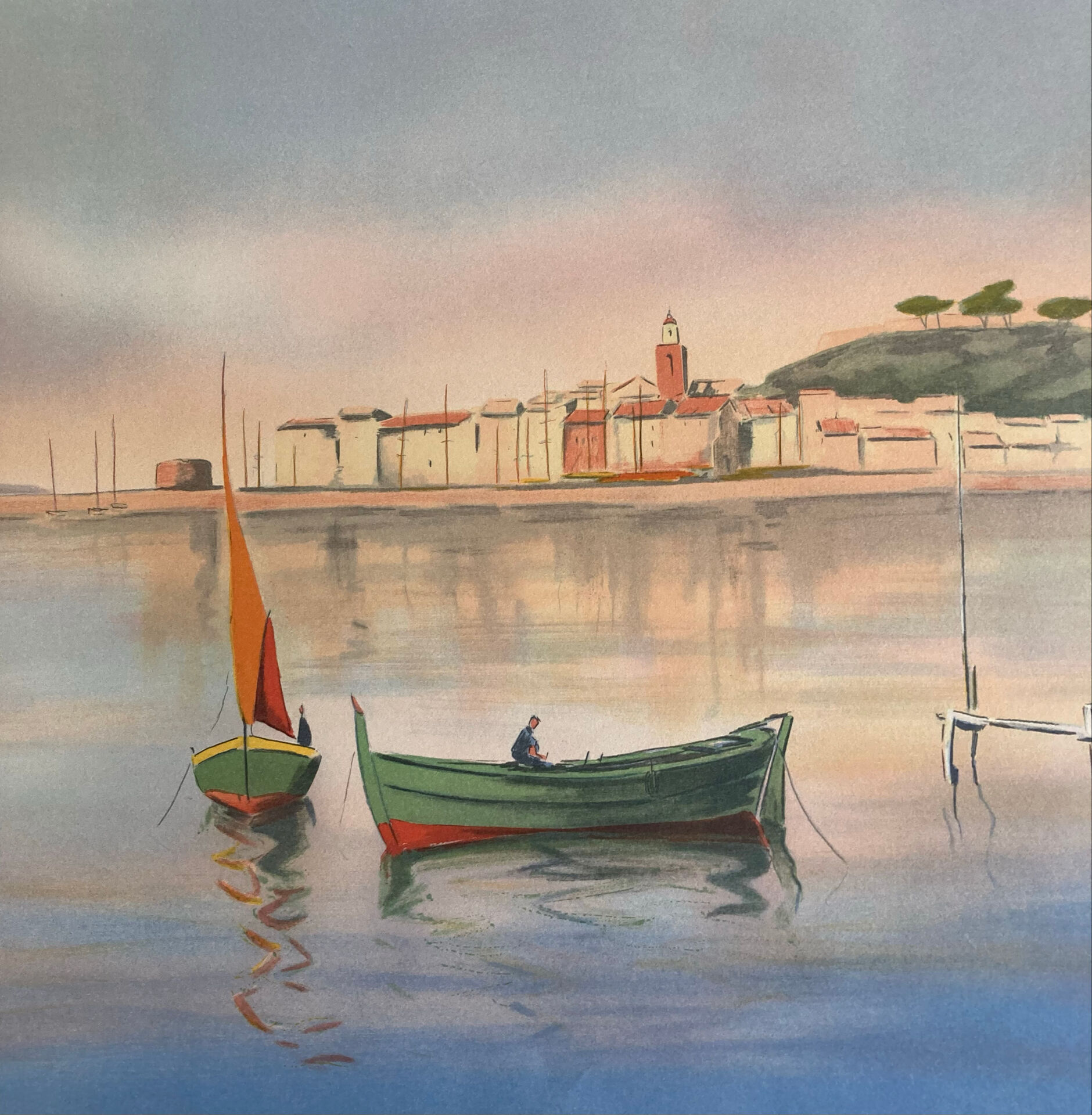 Lithographie signée de l’artiste francais provençal  victor zarou