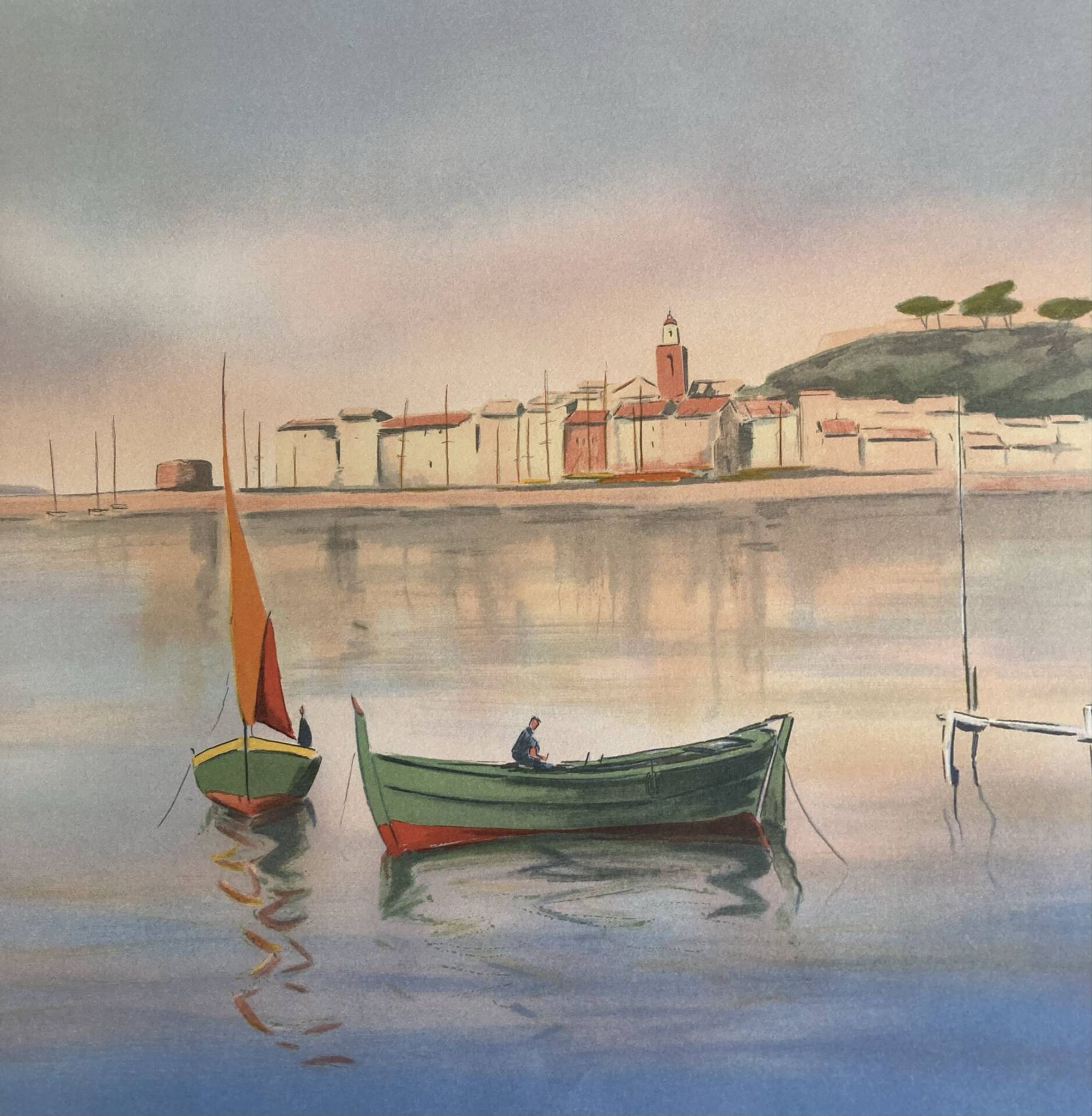 Signed lithograph by the Provençal French artist Victor Zarou.