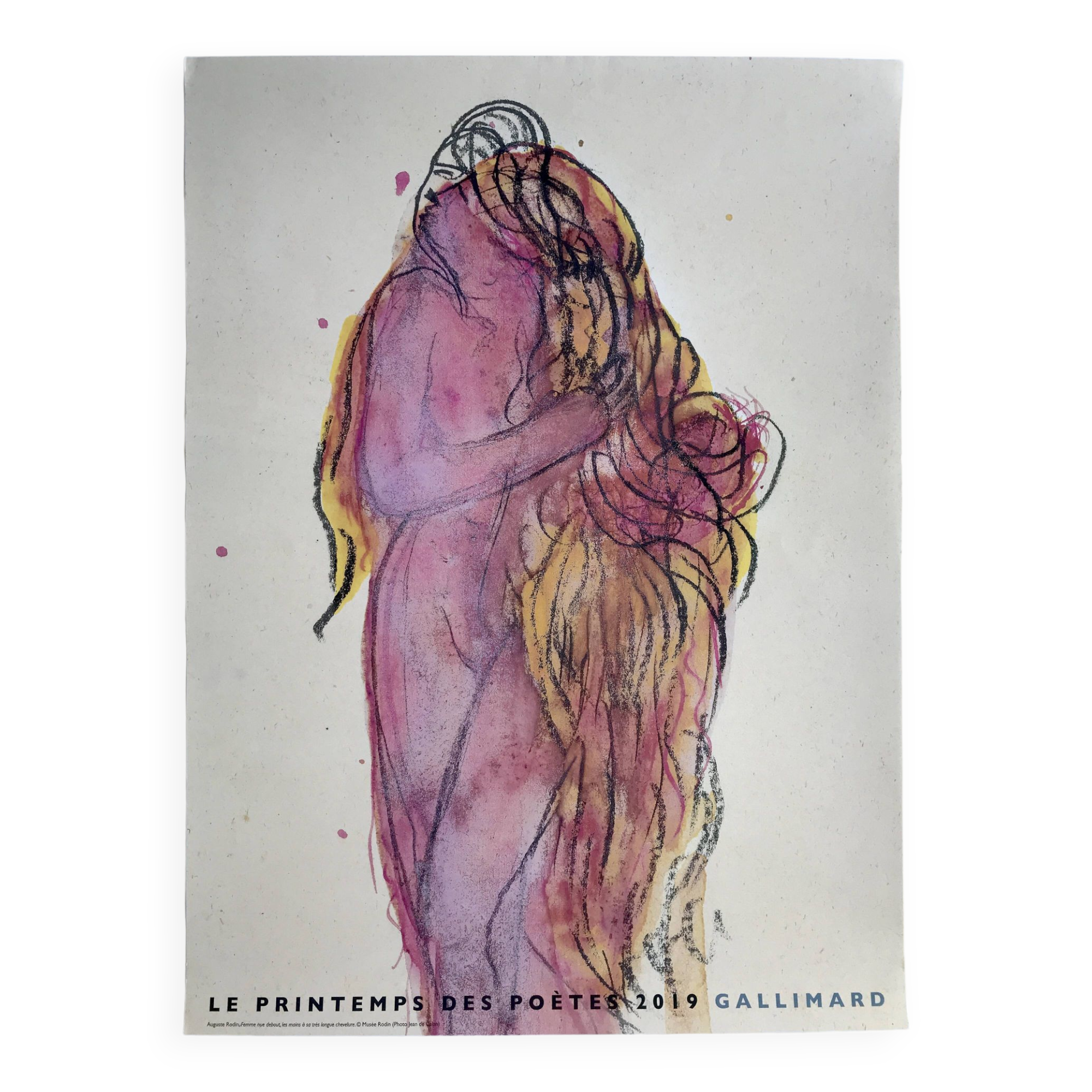 Affiche originale d'après Auguste RODIN, Le Printemps des poètes, 2019