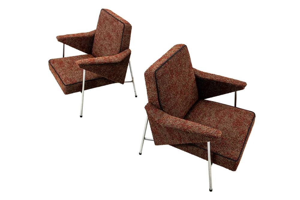 Chaises en métal vintage “Bat” Pologne, années 1960, ensemble de 2