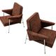Chaises en métal vintage “Bat” Pologne, années 1960, ensemble de 2