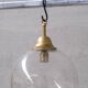 Clear italian mid-century glass and brass pendant light