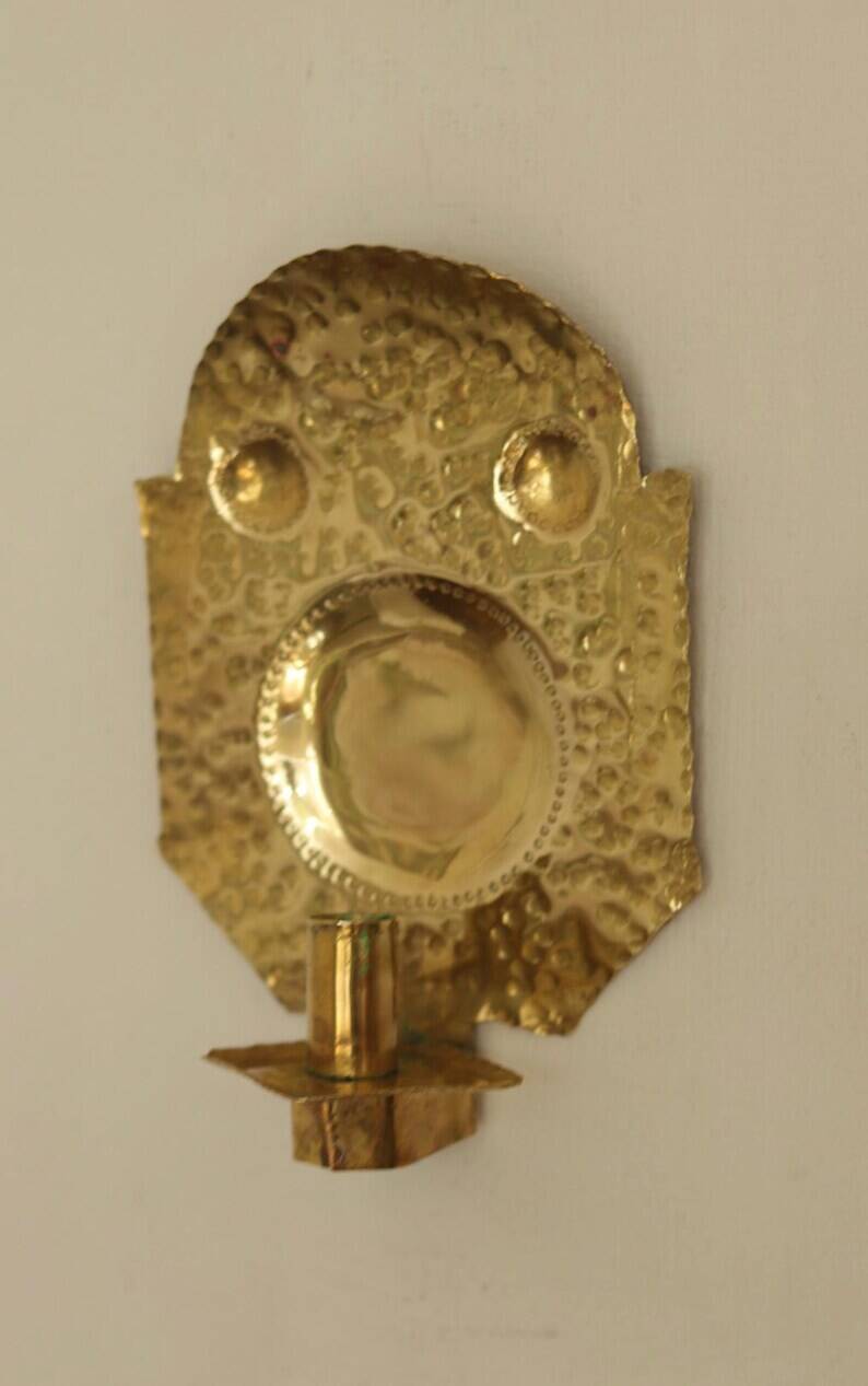Pair of Swedish Brass Wall Sconces from the Mid-Century