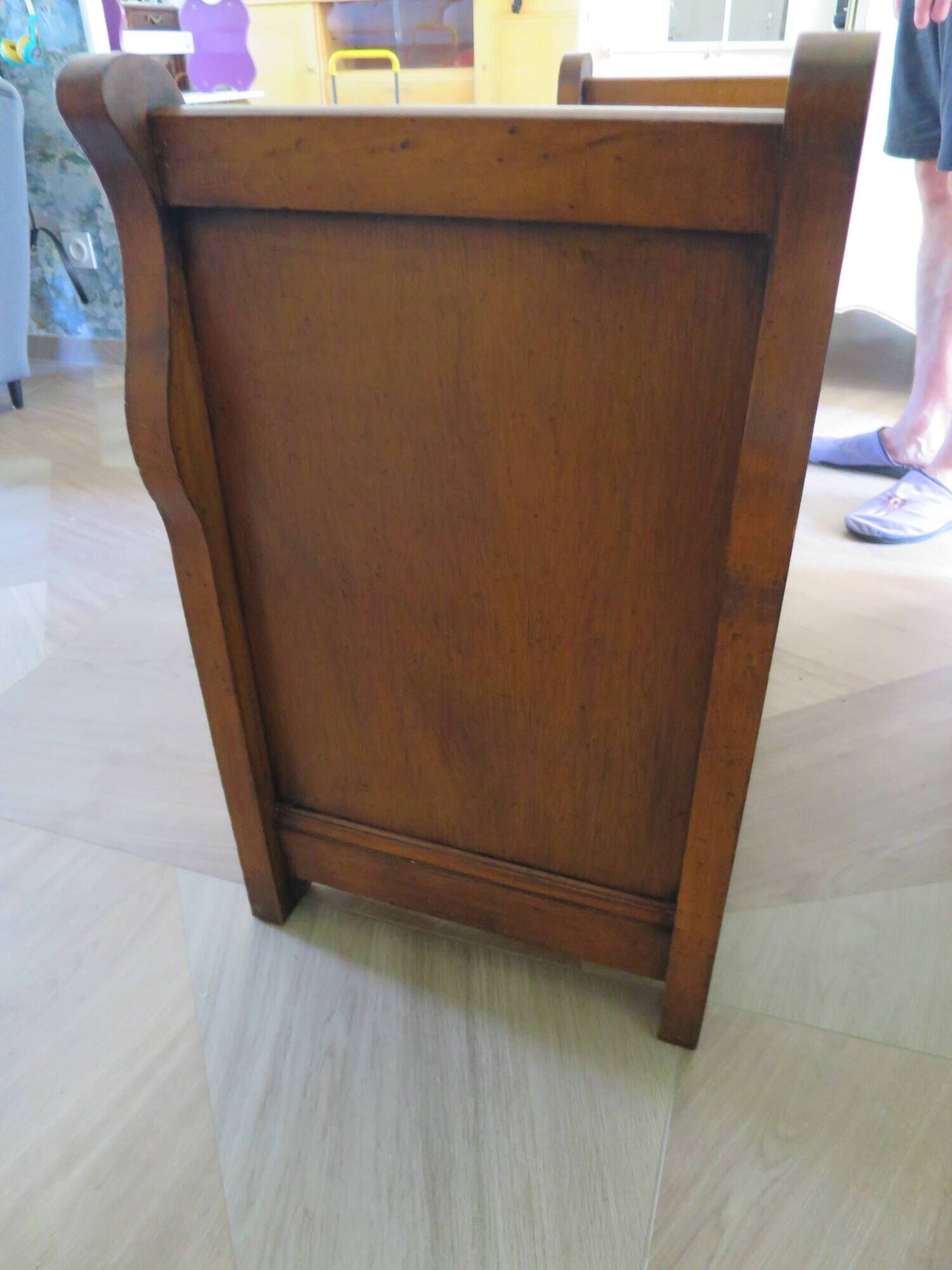 Rare entrance bench - Old chest bench - toy chest - oak color