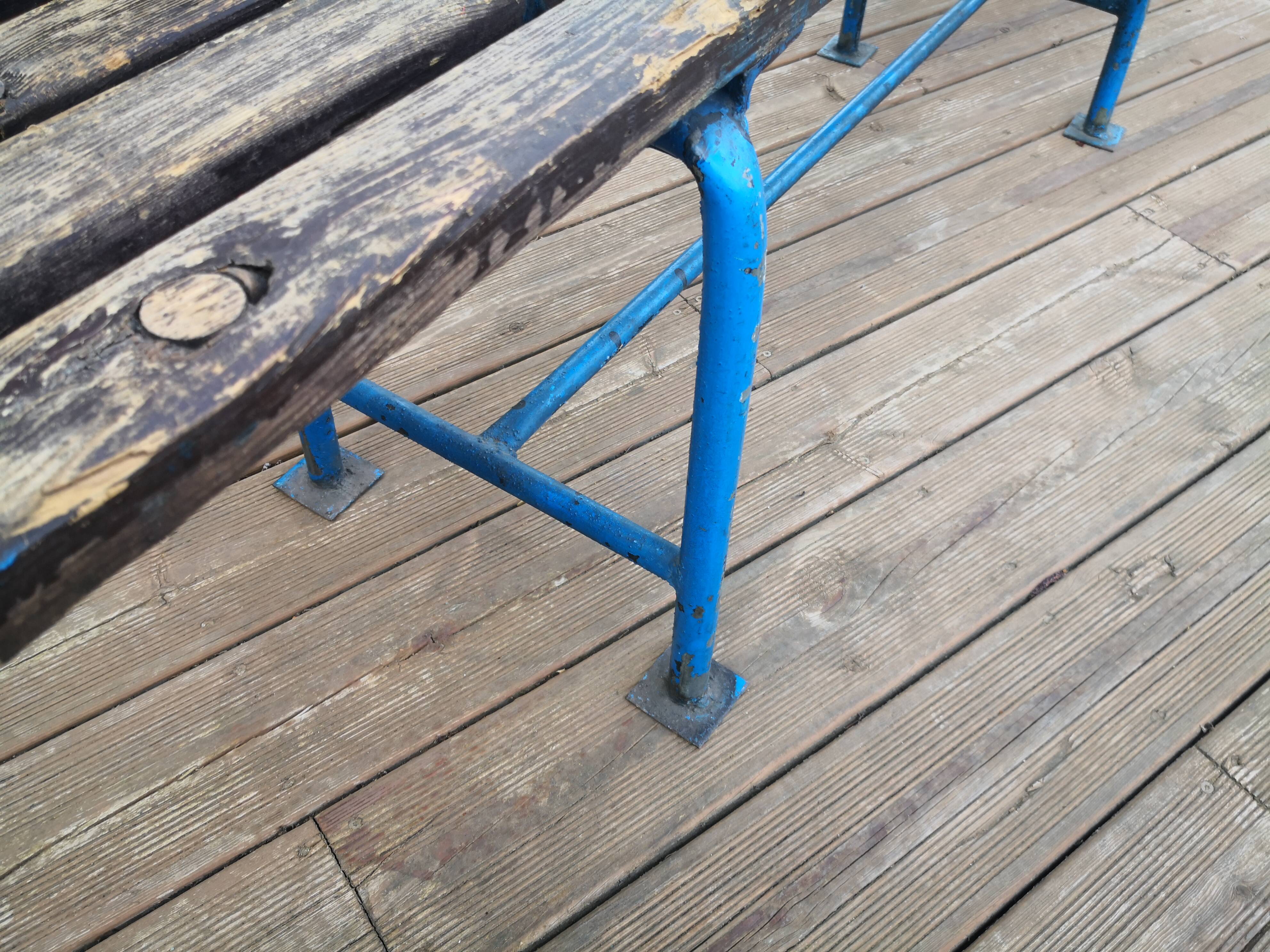 Vintage school locker room bench