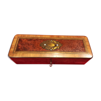 Old glove box in Napoleon III marquetry