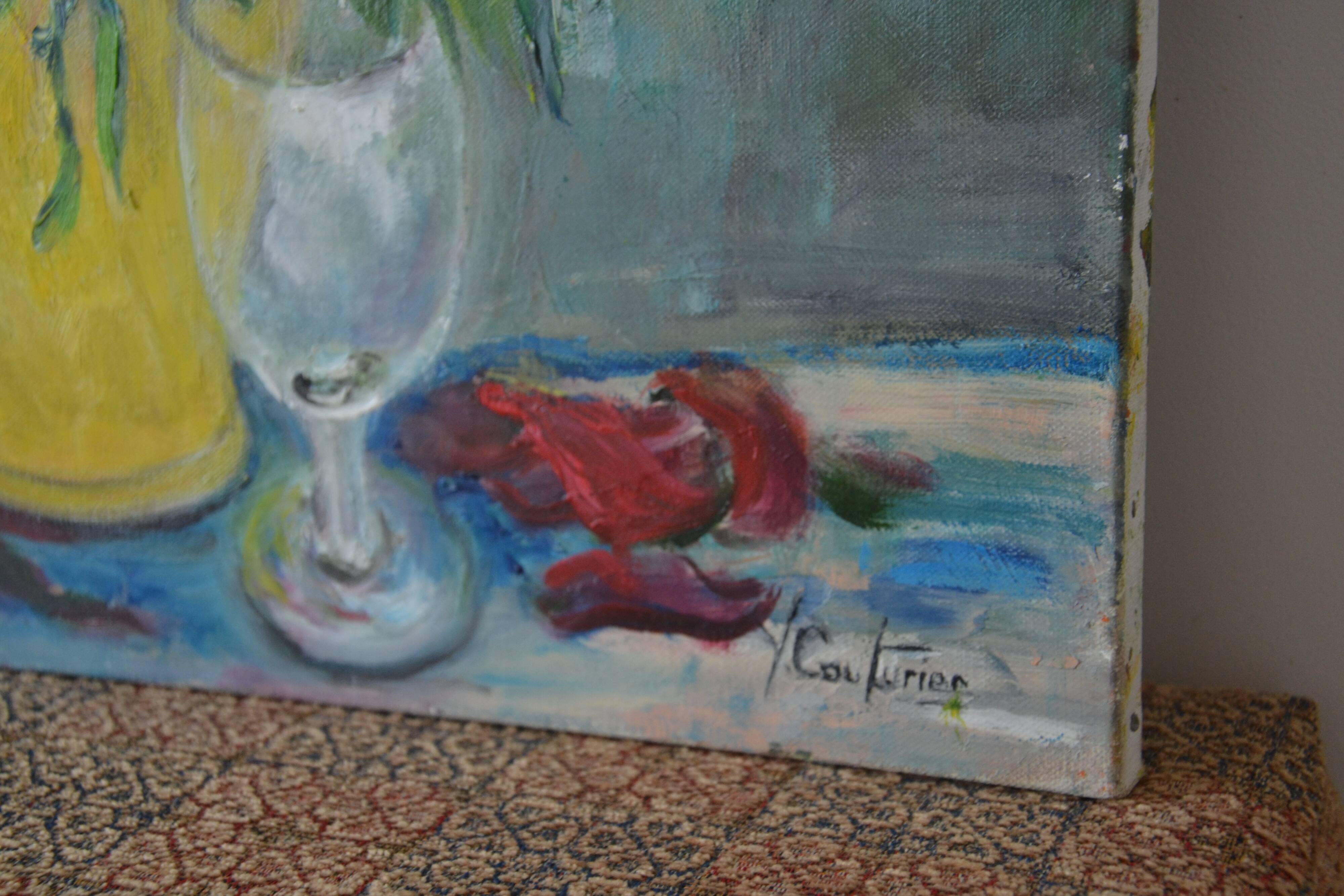 oil on canvas bouquet of flowers