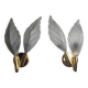 Pair of wall sconces with Italian leaf design in Barovier Murano style.