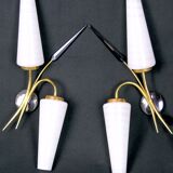 Metal and opaline sconces, Lunel, france
