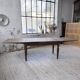 Solid oak farmhouse table with integrated extensions 1950