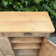 Antique patinated Parisian buffet with shell handles.